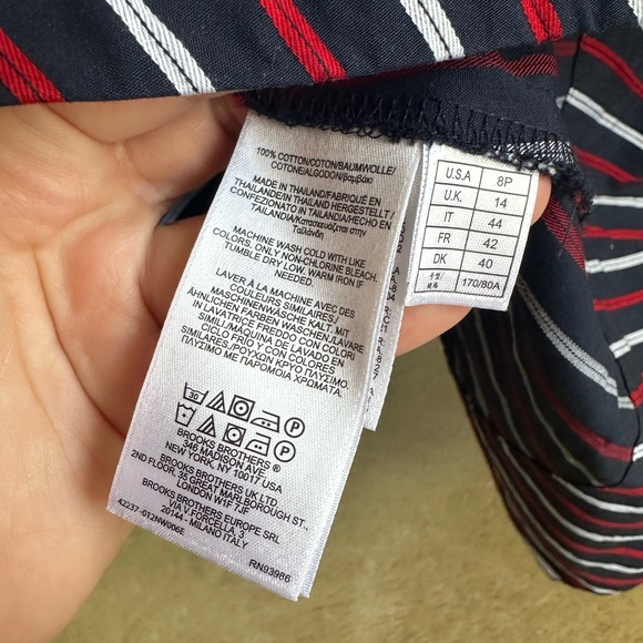 Brooks Brothers Navy and Red Stripe Fit and Flare Dress - Picture 10 of 15